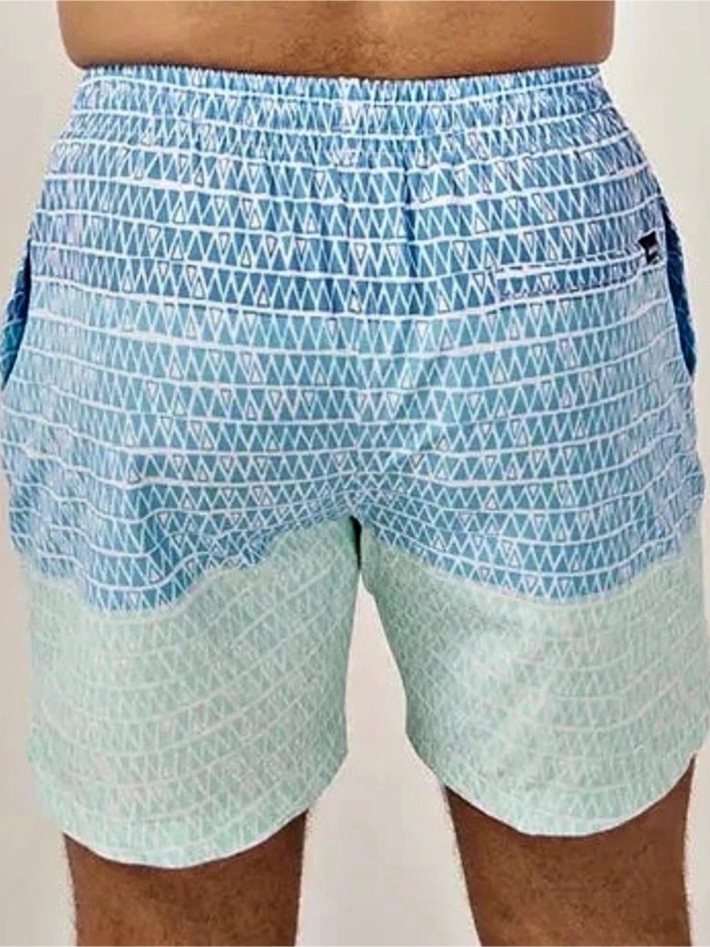 Chubbies “The Ocean Trifecta” Geometric Swim Trunks in Blue & Green XL NWT